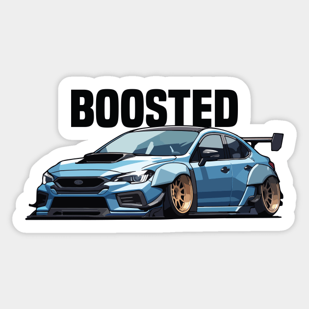 Subaru STI Car Art - Impreza WRX Boosted Widebody Modified JDM Car Sticker by JDM-Rey